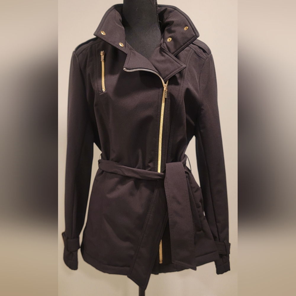 Chic Black Jacket with Gold Accents